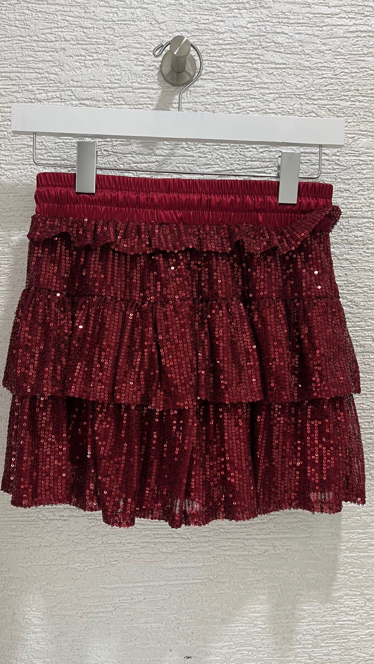 Sequin Skort Burgundy