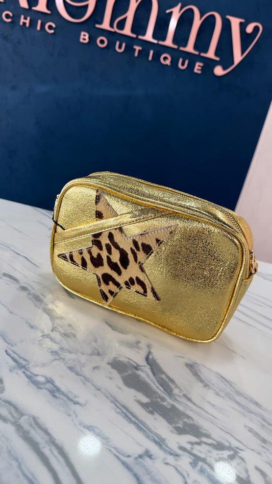 Crossbody Gold W/Leopard Star
