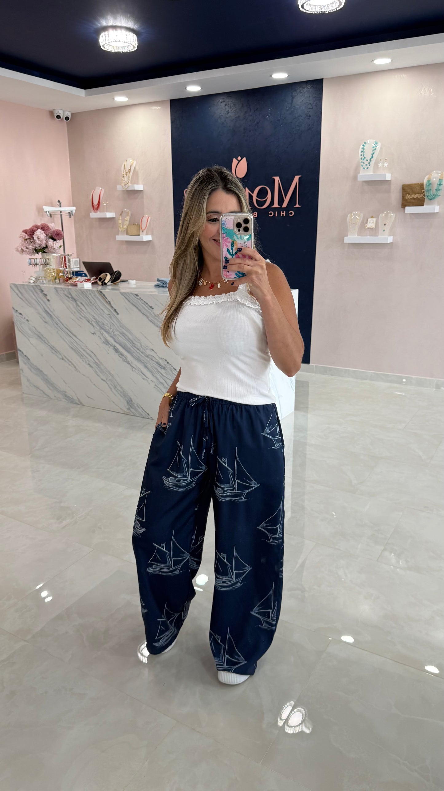 Sailboat Woven Drawstring Pant
