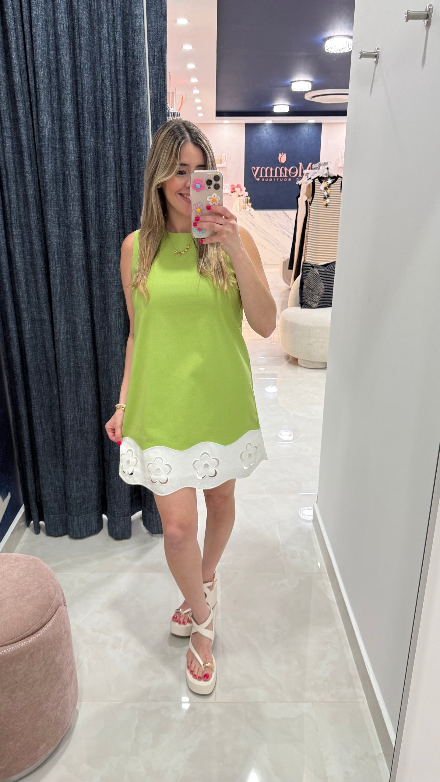 Contrast Lime Dress
