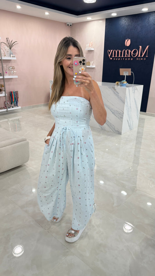 Strapless Floral Jumpsuit