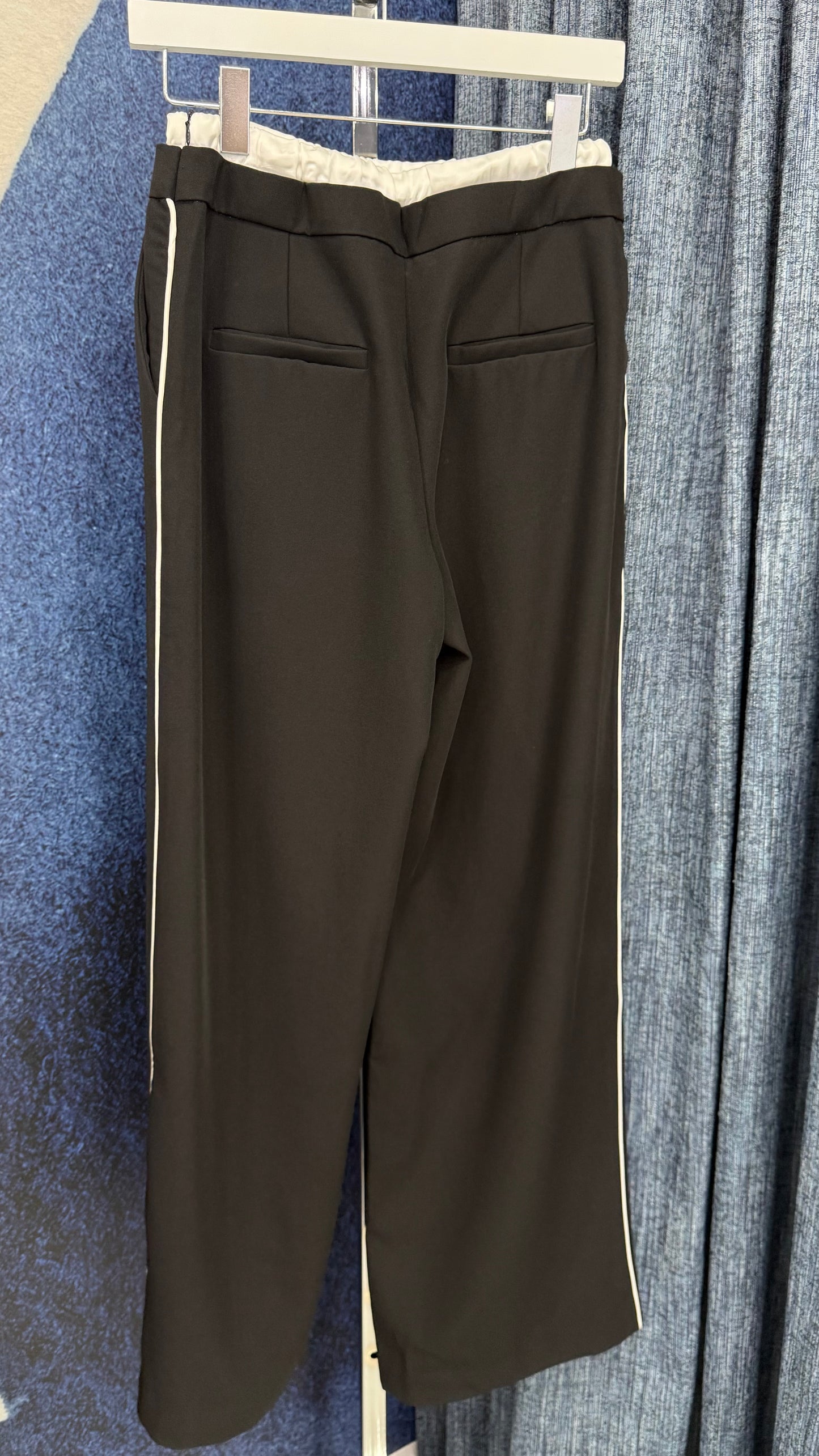 Zipper Top & Contrast Pant Set