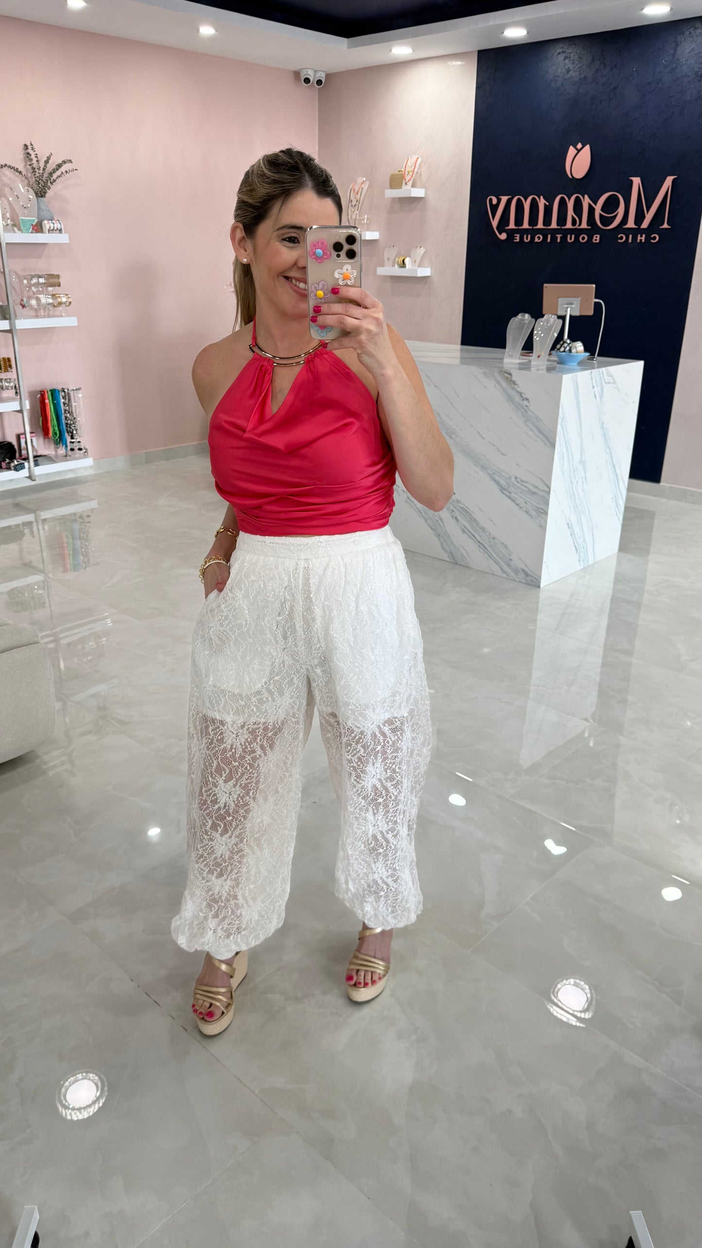 Satin Top Coral