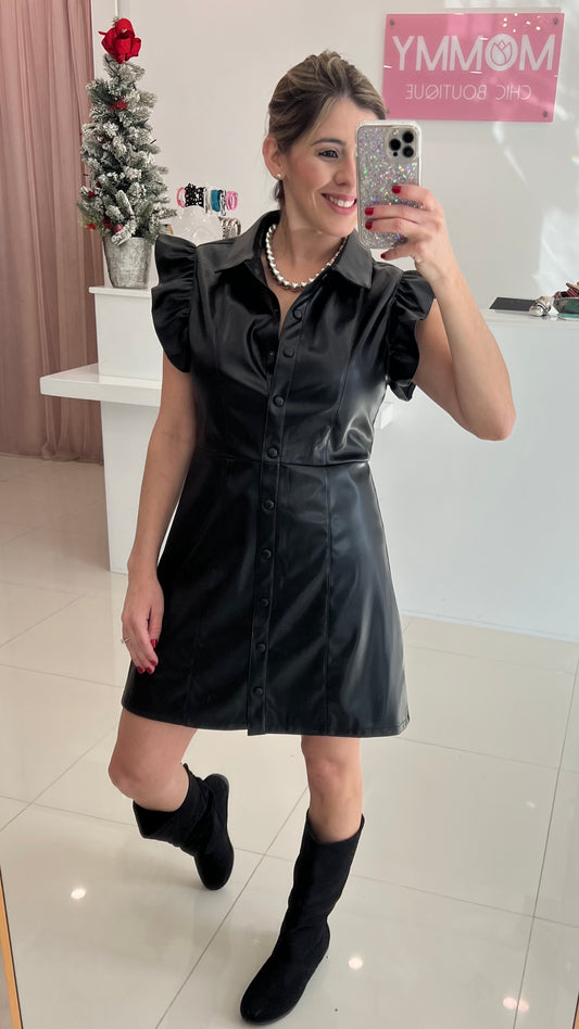 Leather Dress Black