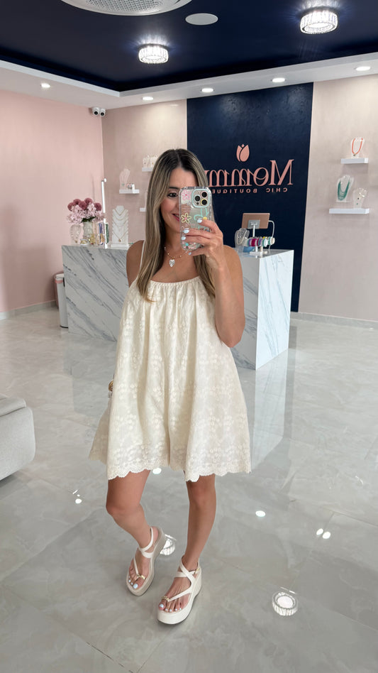 Embroidery Romper Ivory