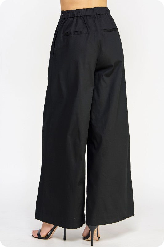 One Shoulder Bow Crop Top & Pant Black