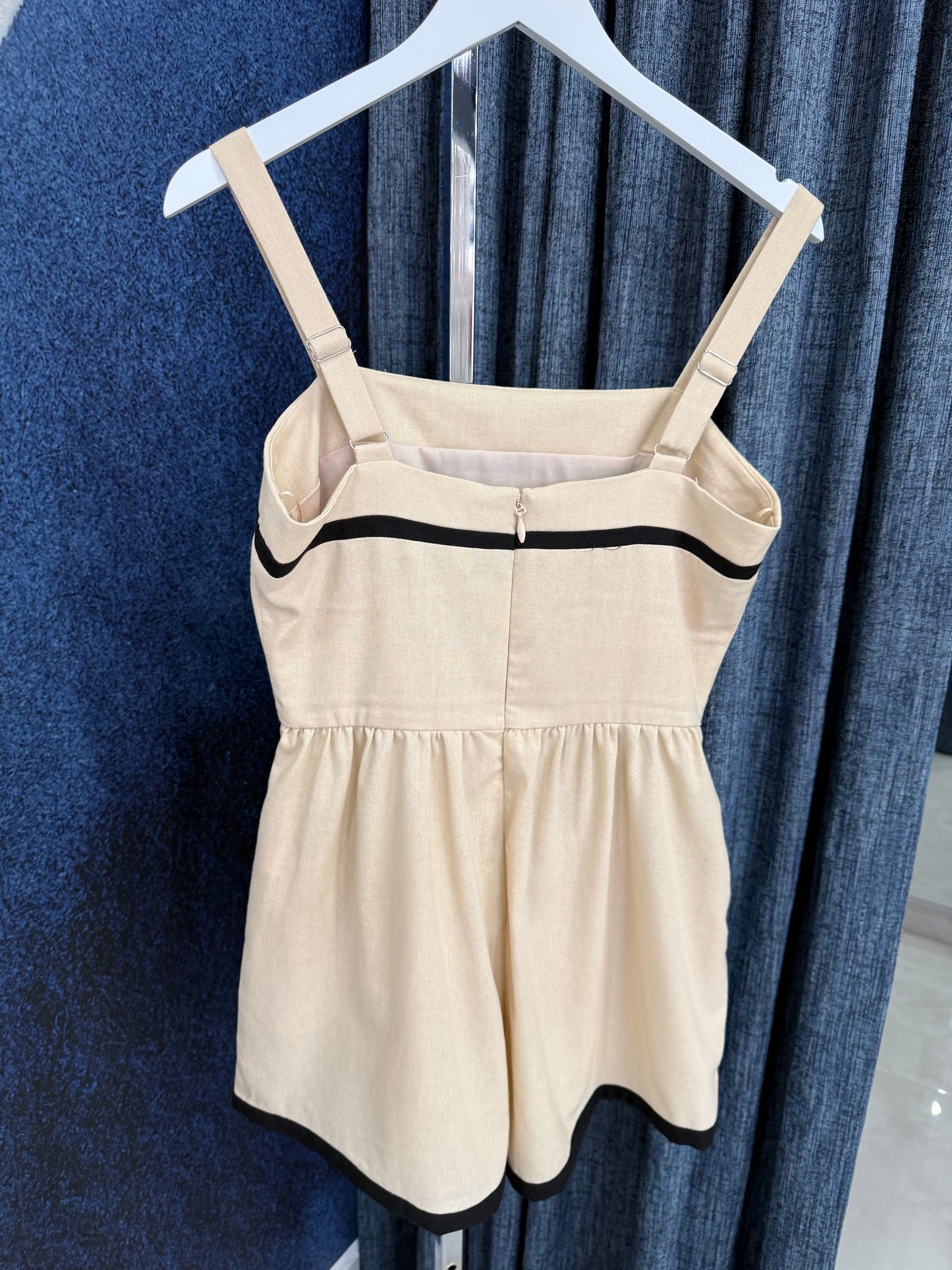 Contrast Romper Taupe & Black