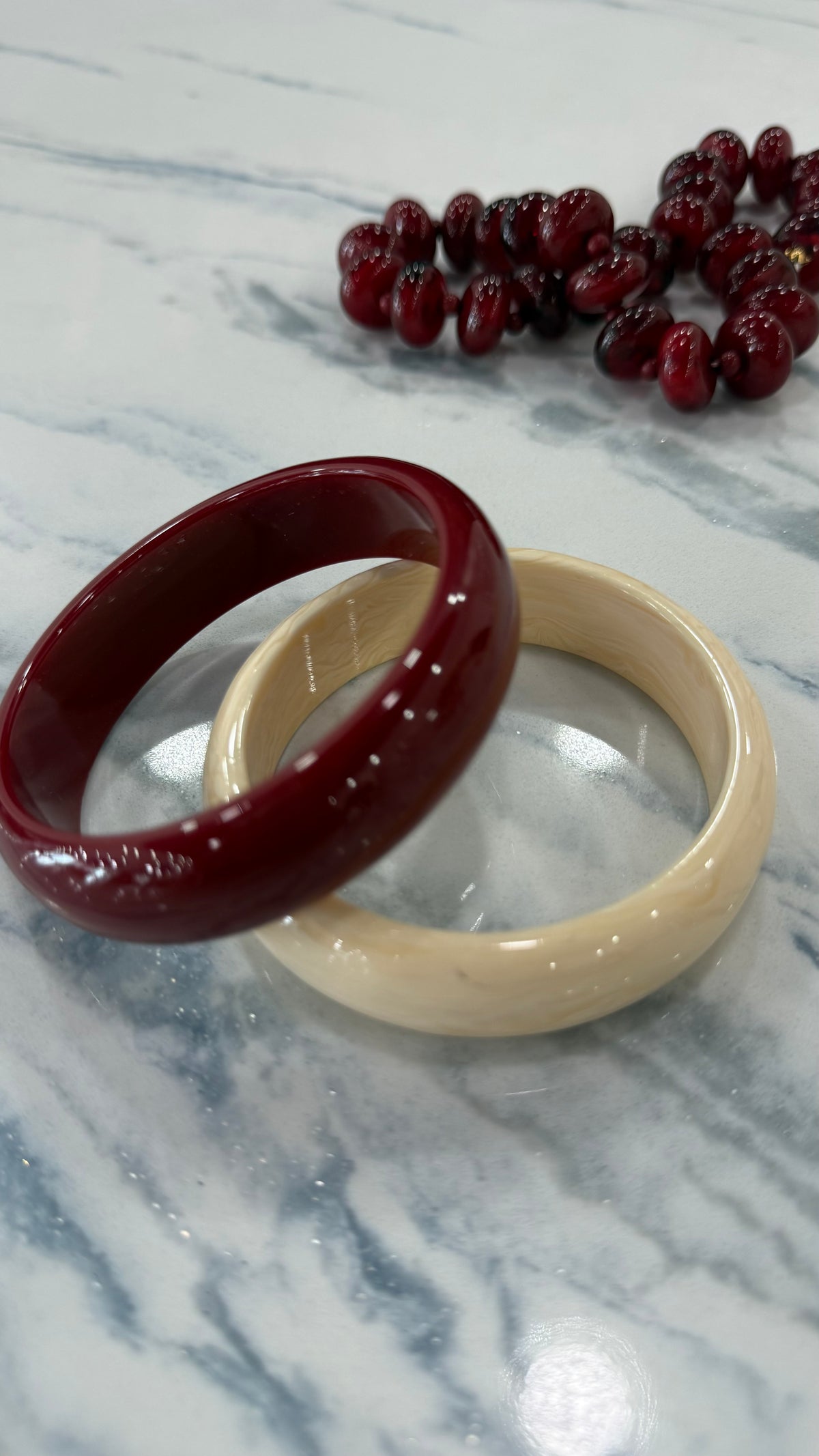 Resin Bangle Set Burgundy