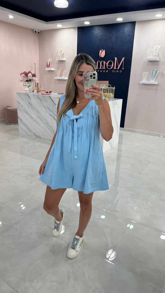 Romper Pleated Blue
