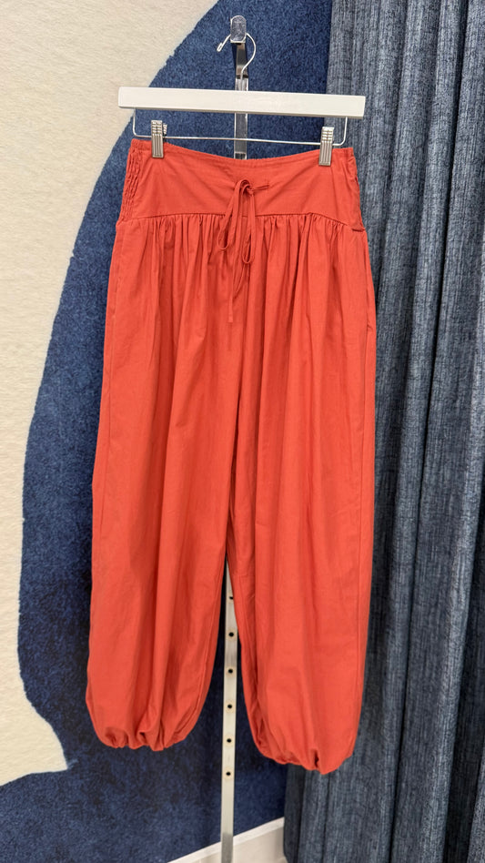 Balloon Leg Cotton Pant Light Rust