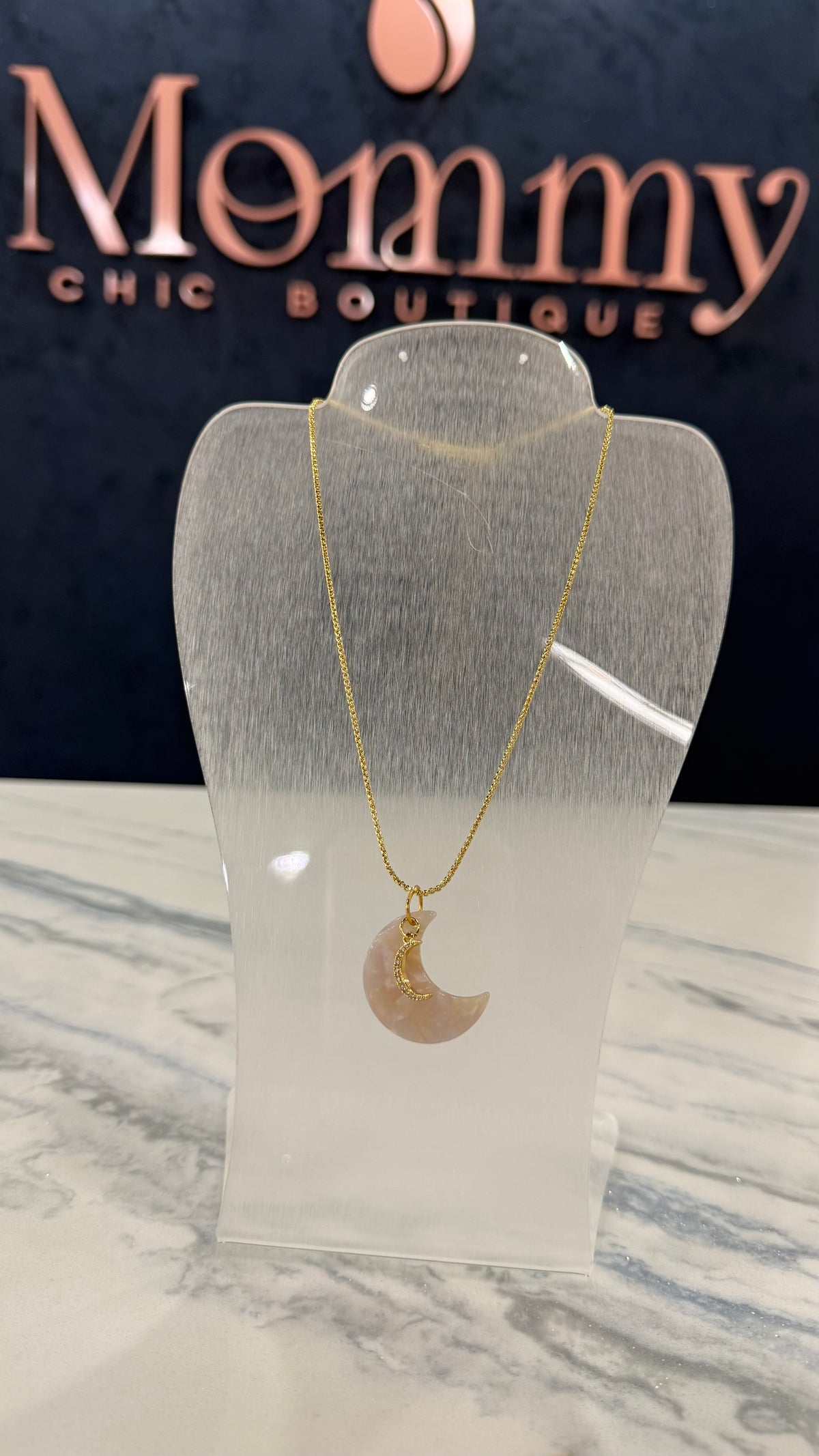 Adjustable Gold Necklace Moon