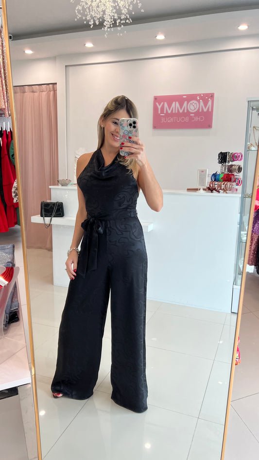 Satin Jumpsuit Black