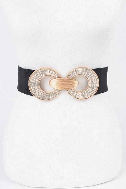 Rhinestone Buckle Elastic Belt