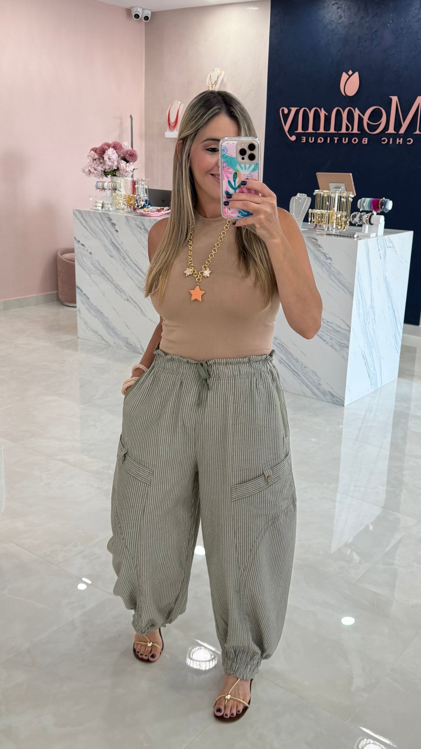 Striped Olive Jogger Pant