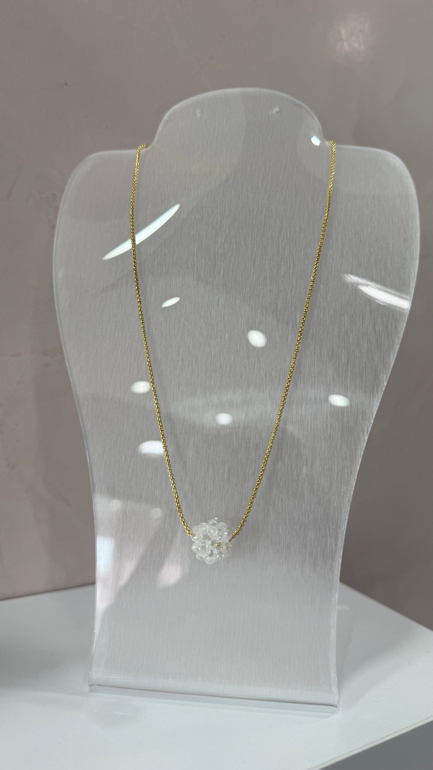 Beaded Bloom Necklace Clear