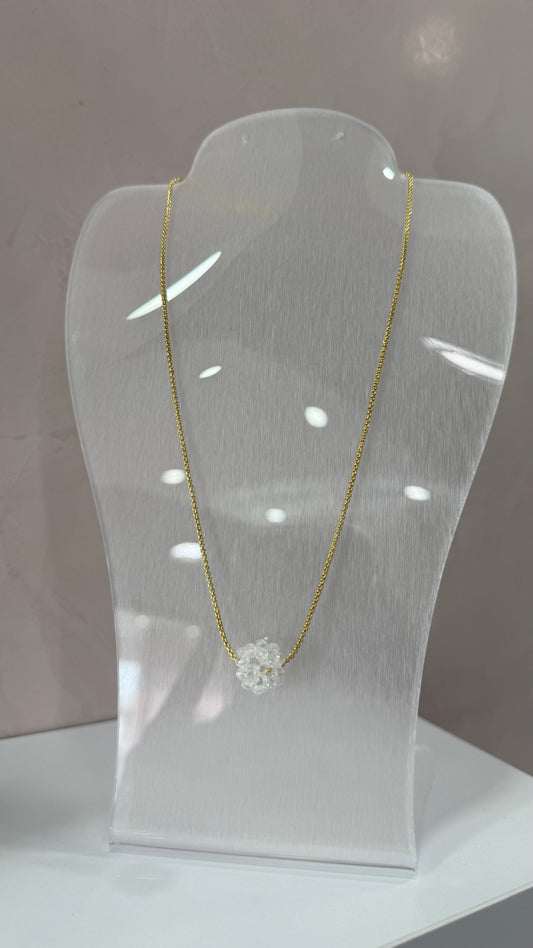 Beaded Bloom Necklace Clear
