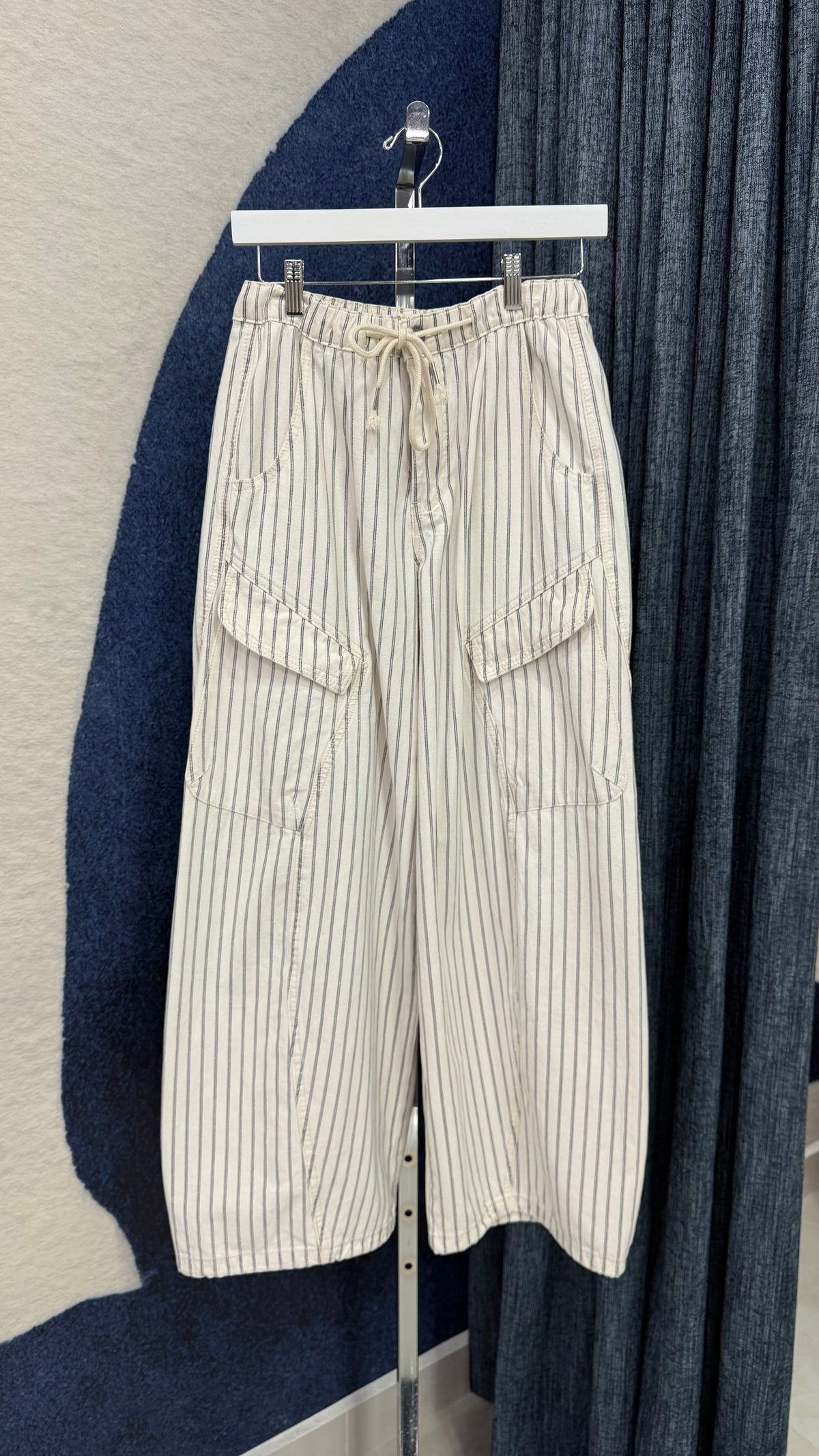 Cargo/Barrel Striped Denim Pant