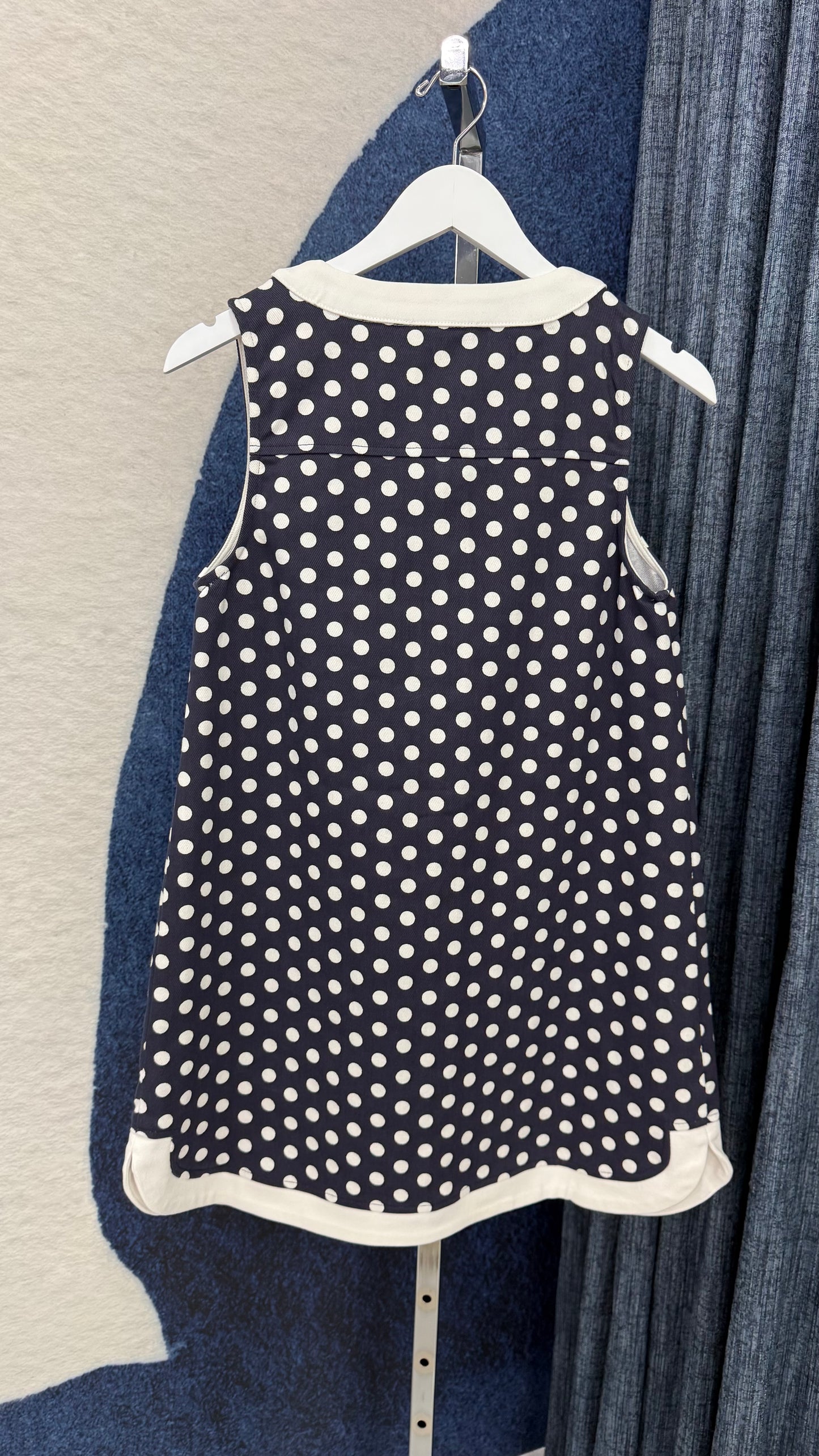 Polka Dot Denim Mineral Navy