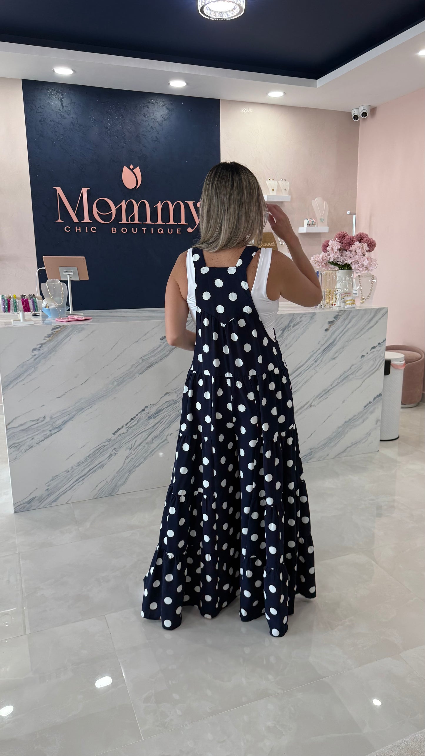 Polka Dots Jumpsuit Navy