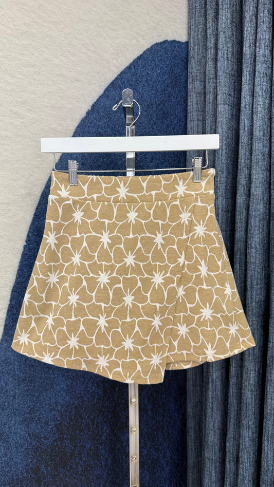 Floral Knit Wrap Skort