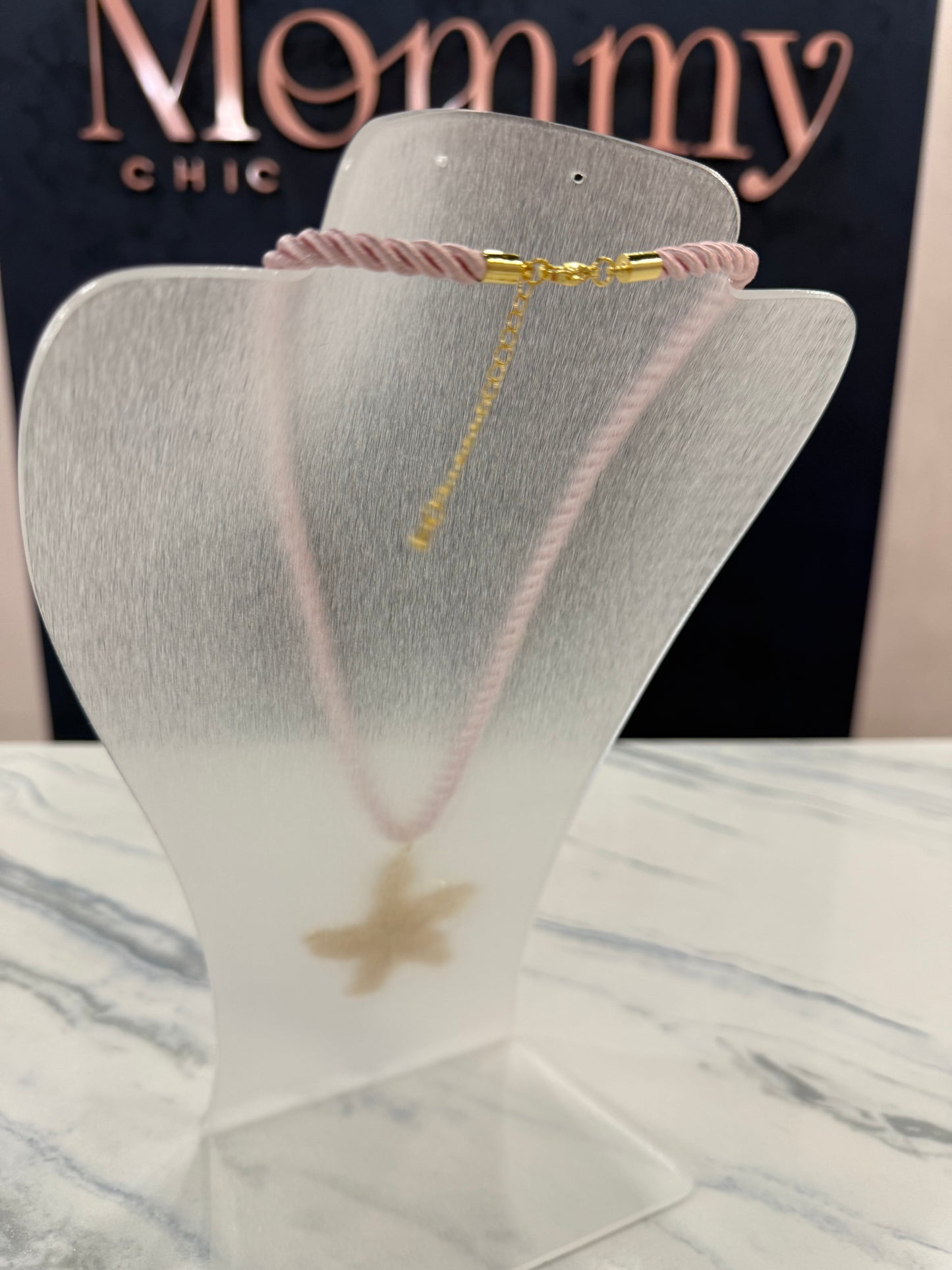 Starfish Aqua Rope Necklace