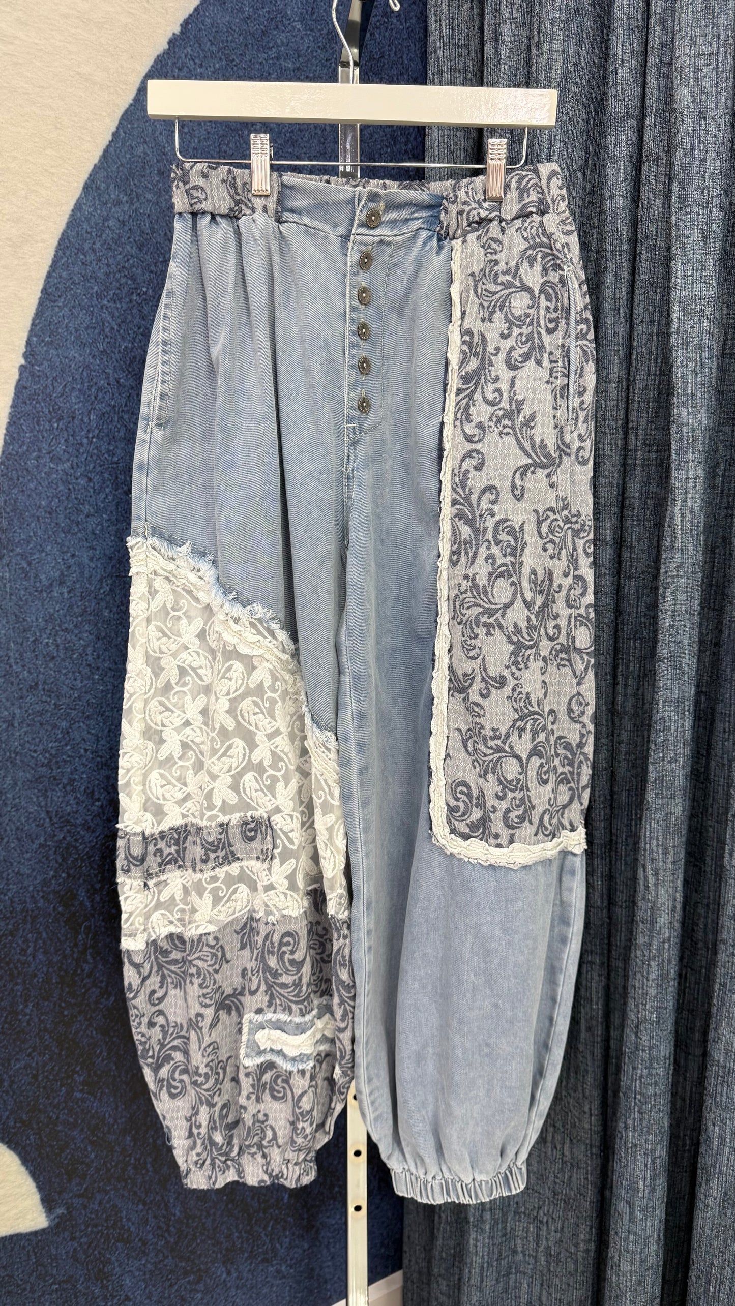 Jogger Denim Patches & Lace