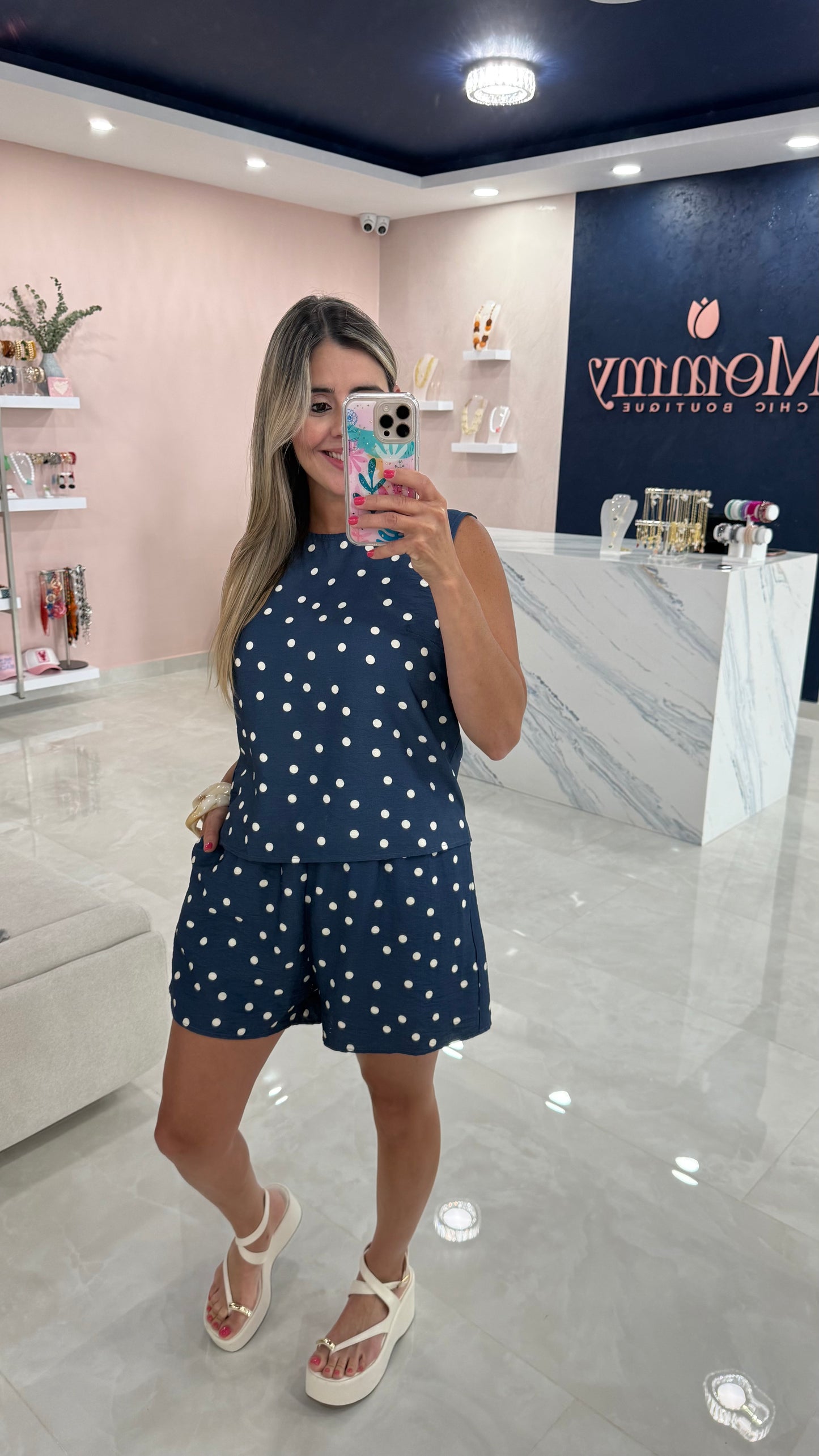 Polka Dot Sleeveless Top