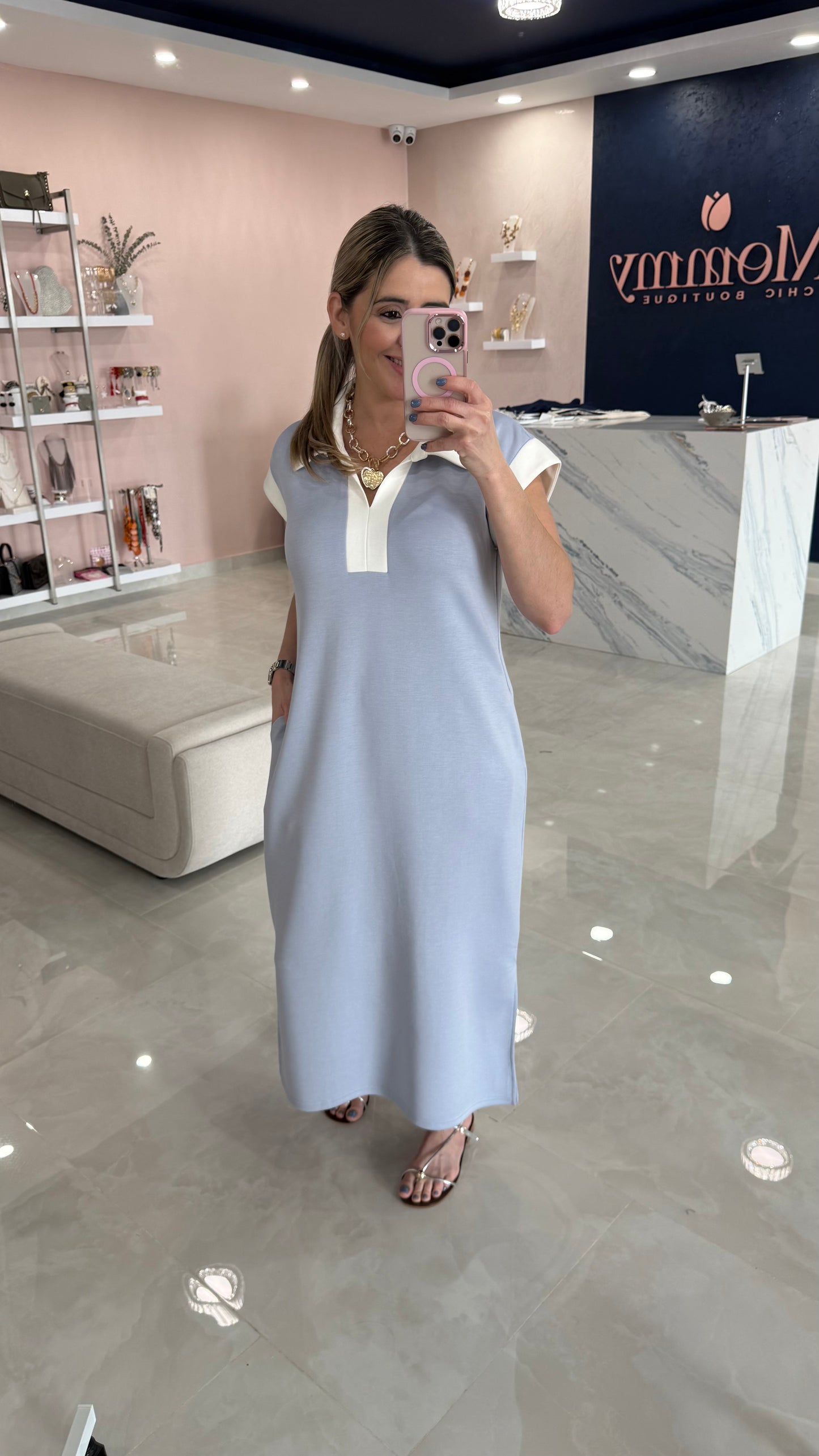 Contrast Maxi Dress Comfy