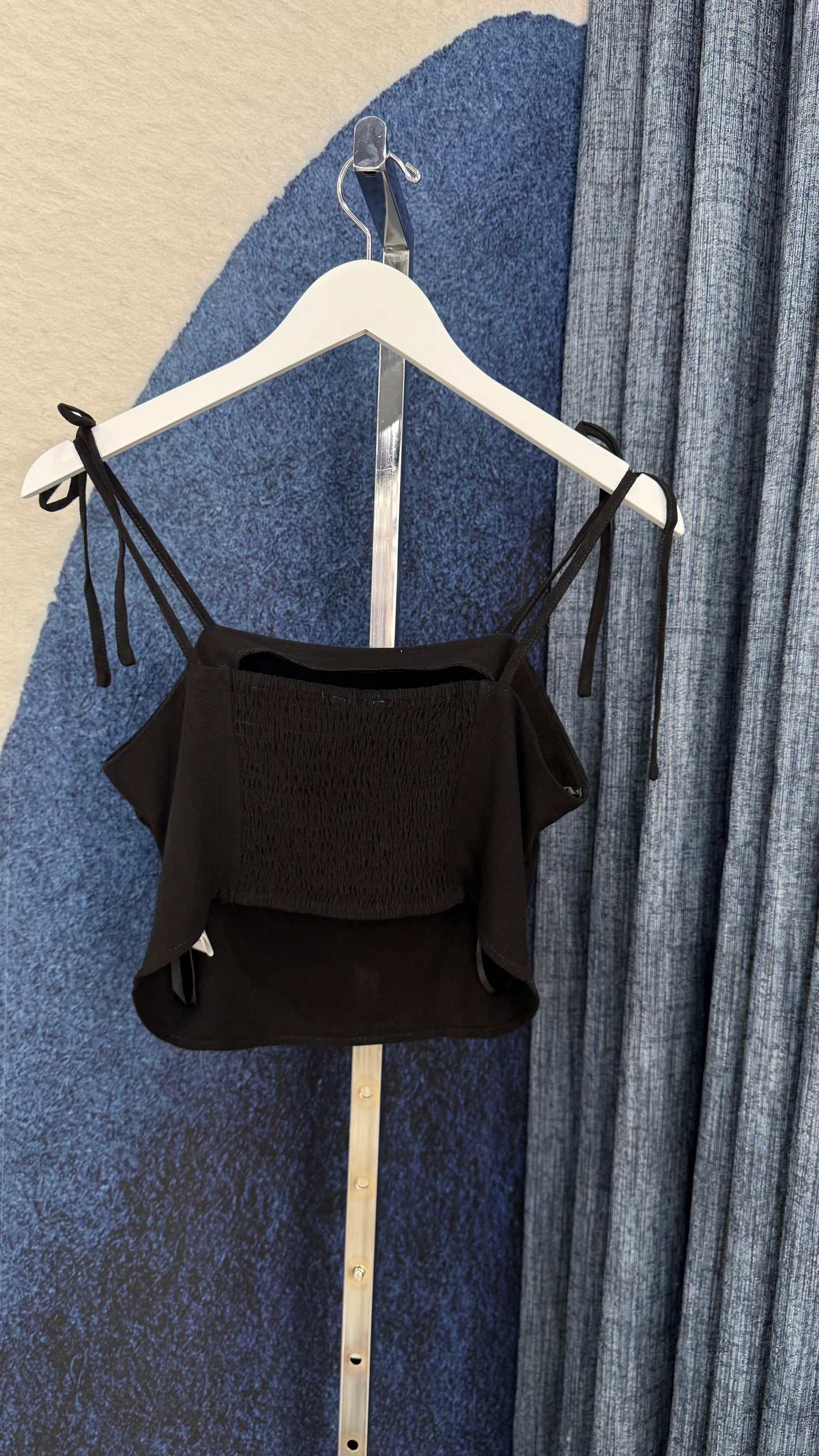 Linen Crop Top Black