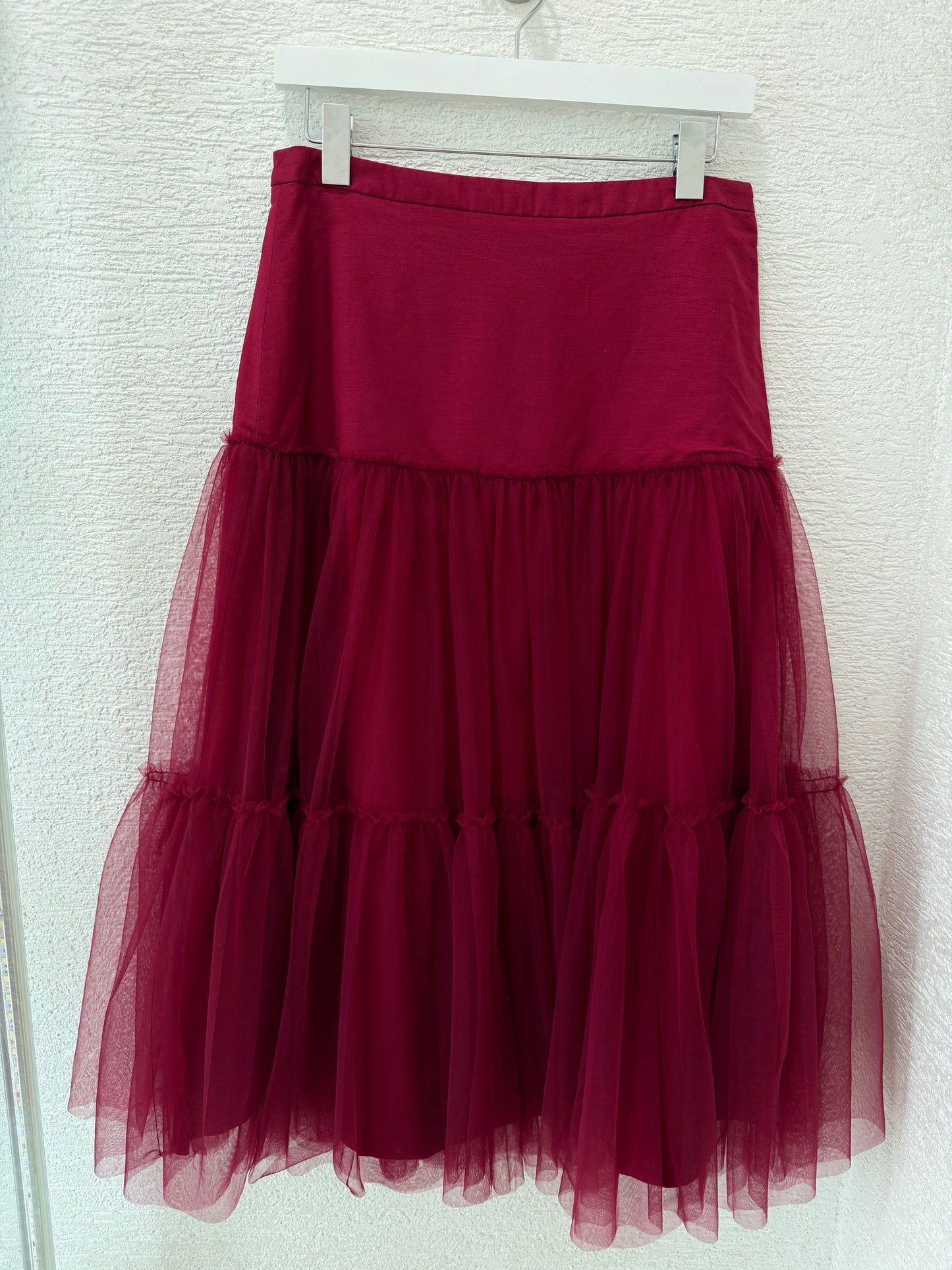 Tulle Midi Skirt Wine