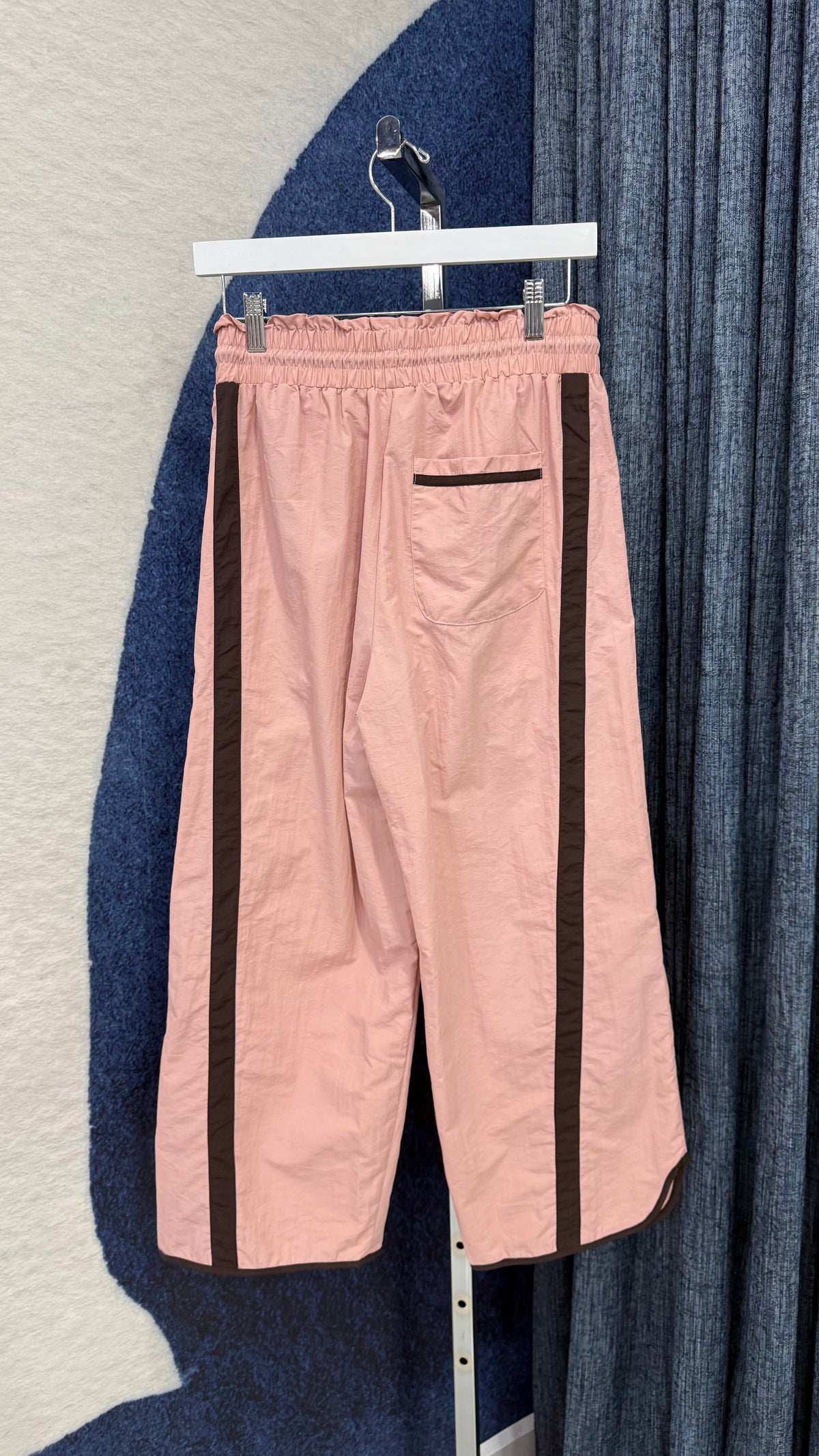 Barrel Leg Stipe Pant Dusty Pink