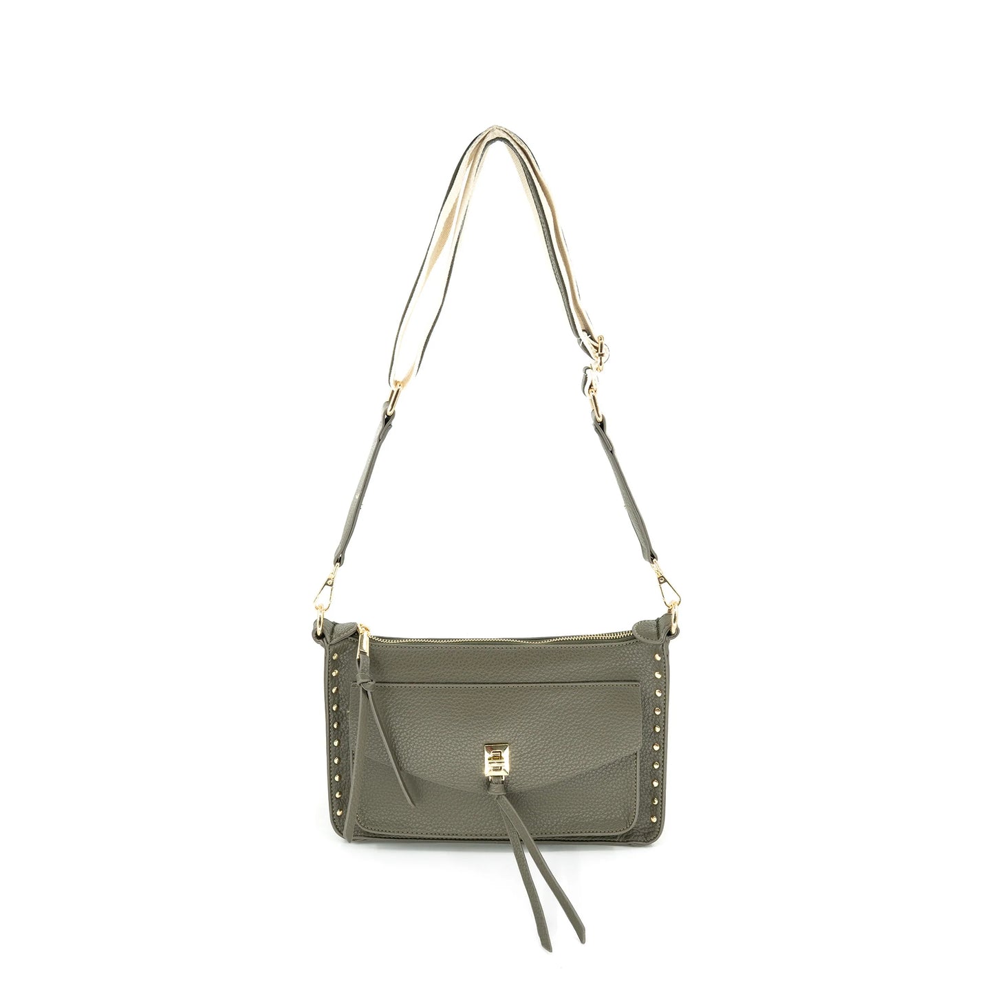 Pu Leather Studs Crossbody Bag