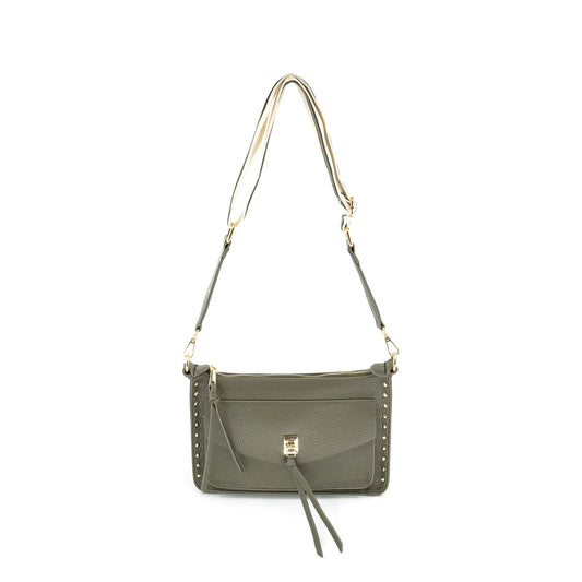 Pu Leather Studs Crossbody Bag