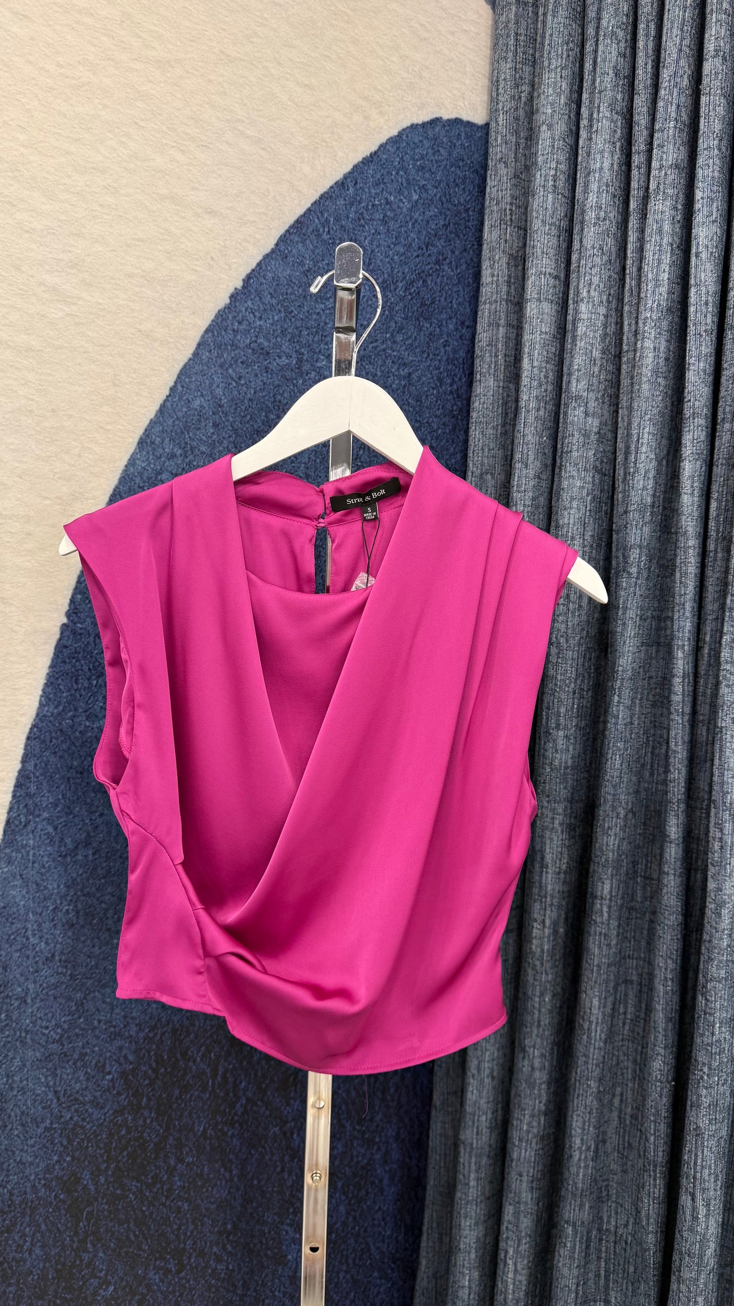 Satin Top Magenta