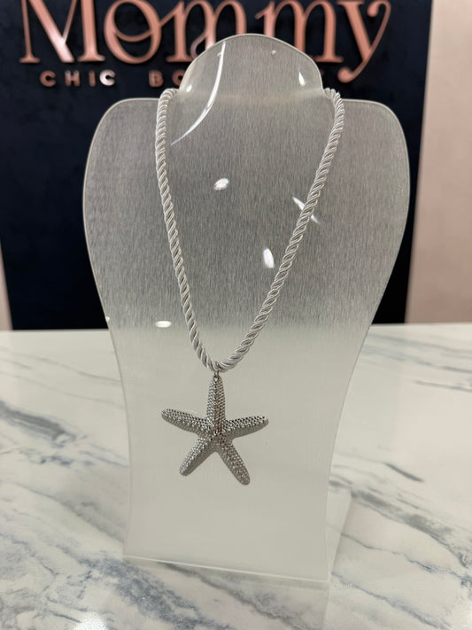 Starfish Silver Rope Necklace