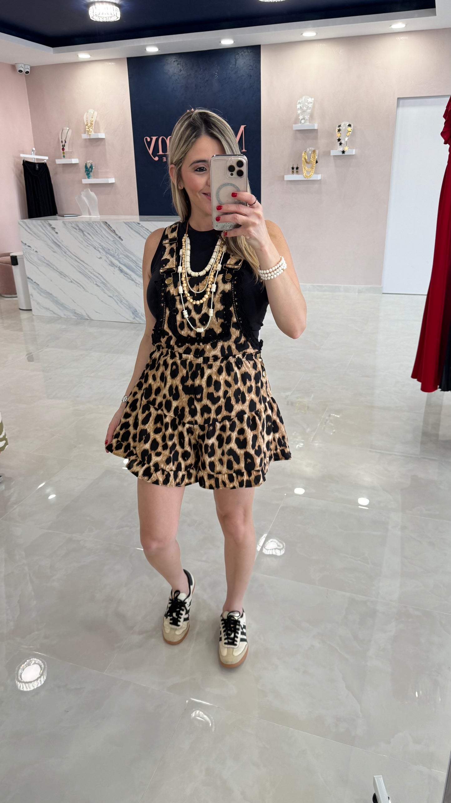 Leopard / Lace Romper