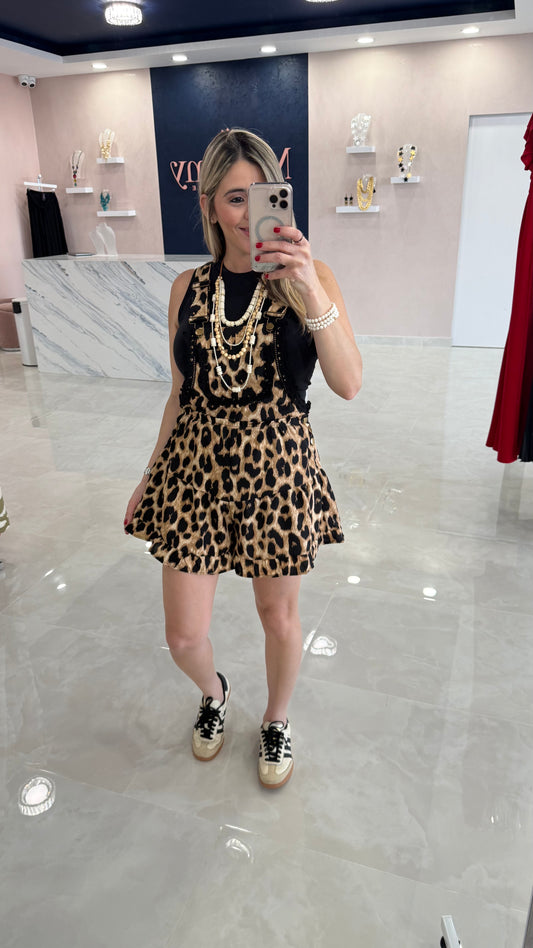 Leopard / Lace Romper