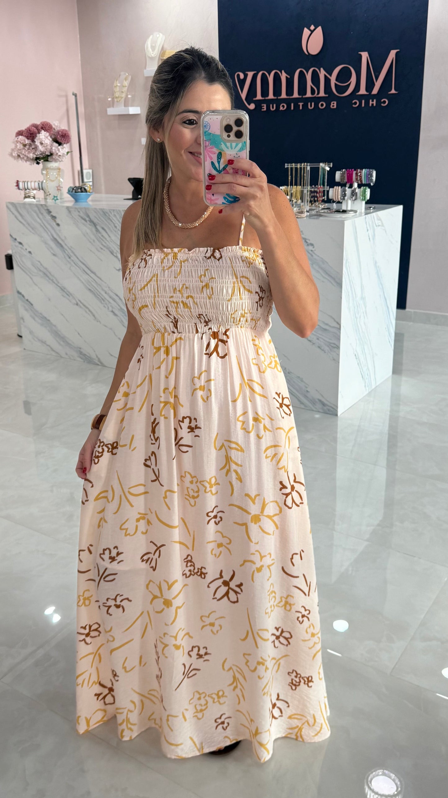 Flower Print Maxi Dress