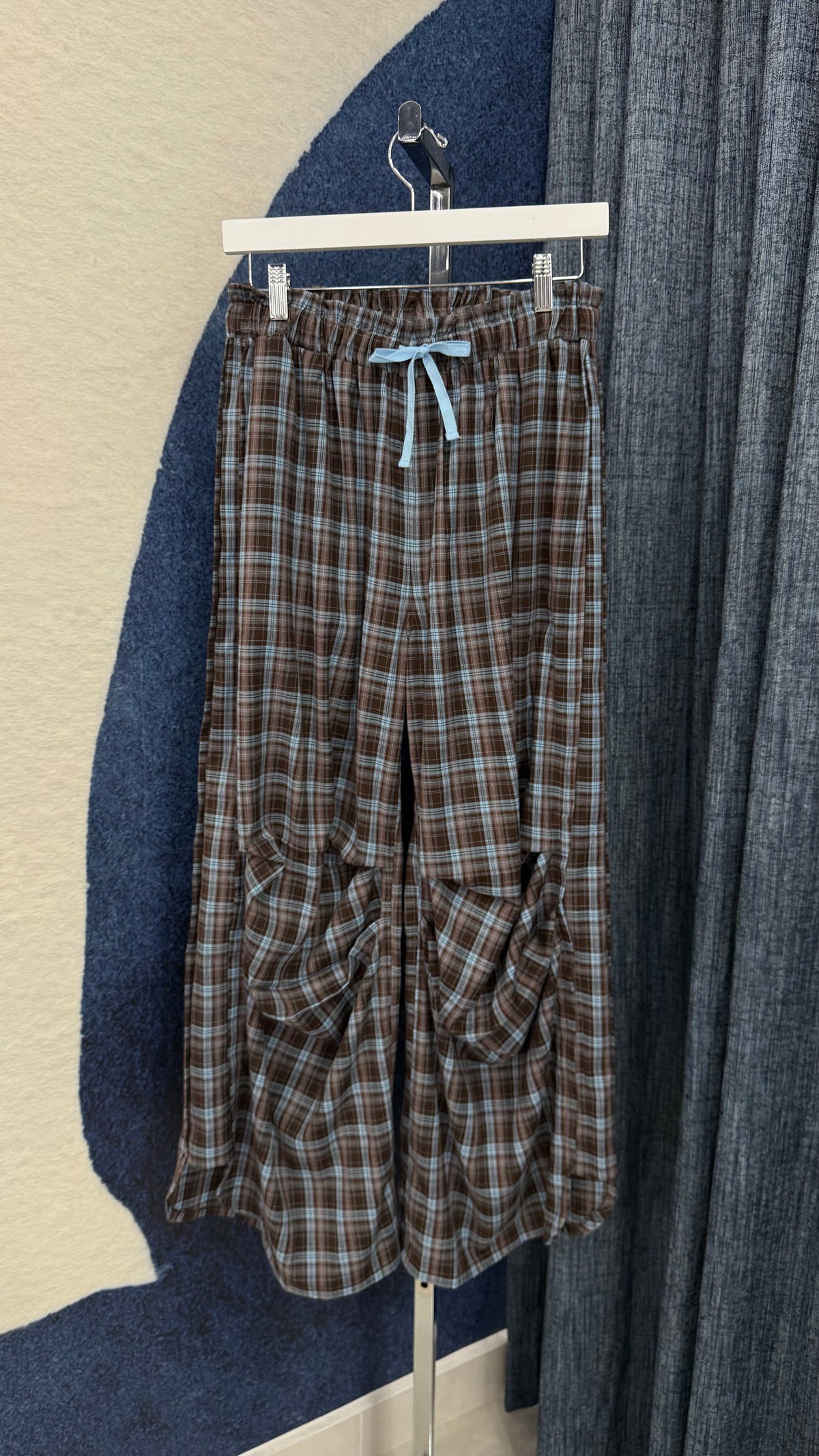 Plaid Wide Leg Pant