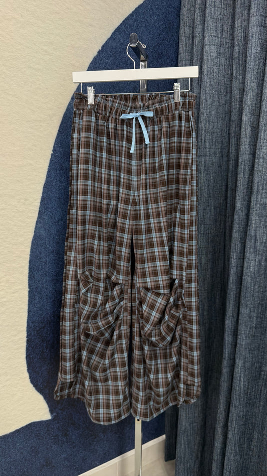 Plaid Wide Leg Pant