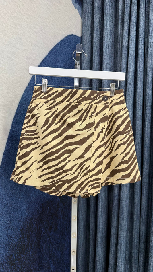 Ecru / Brown Zebra Skort