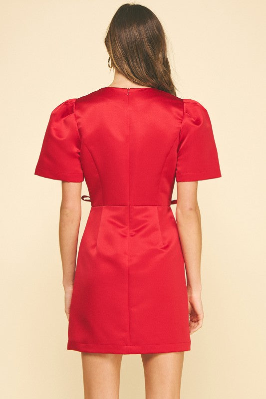 Ribbon Waist Dress Red