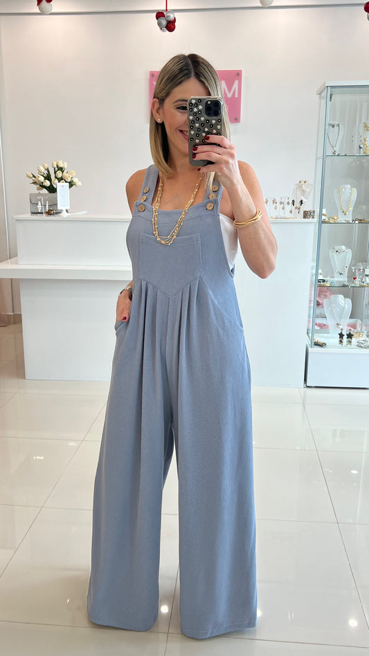 Textured Overall Blue