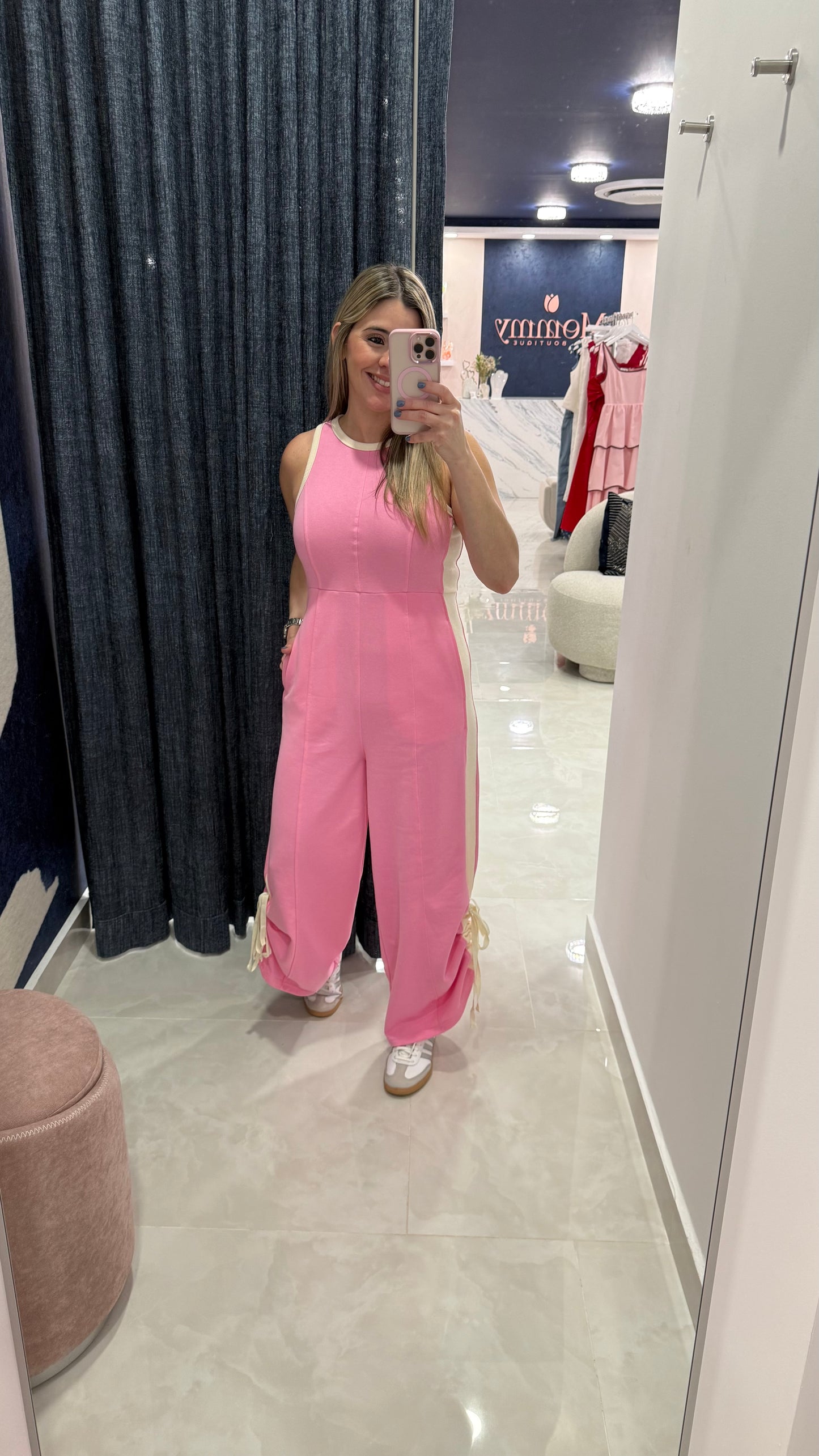 Contrast Jumpsuit Pink