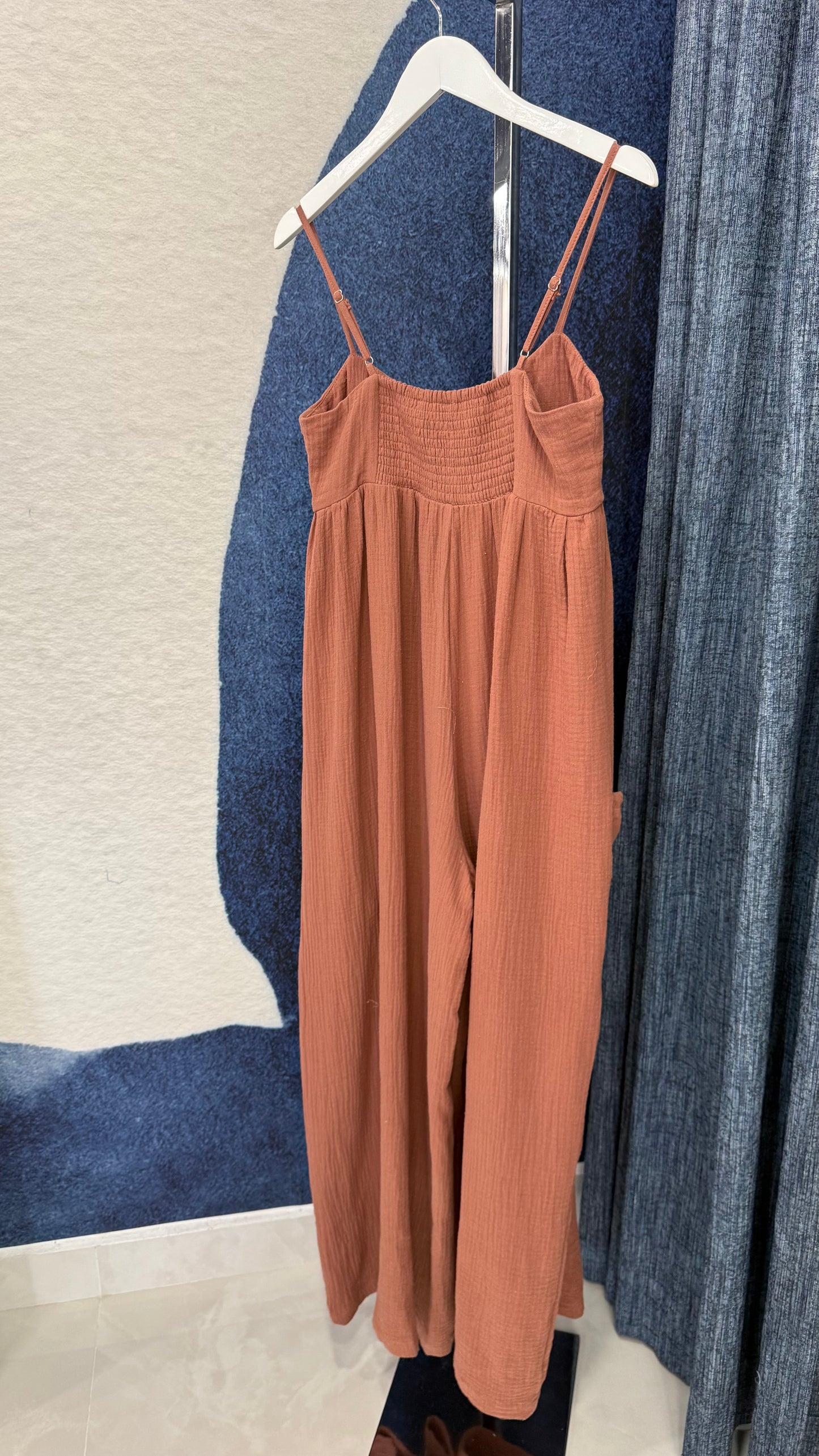 Gauze Cami Jumpsuit Brown