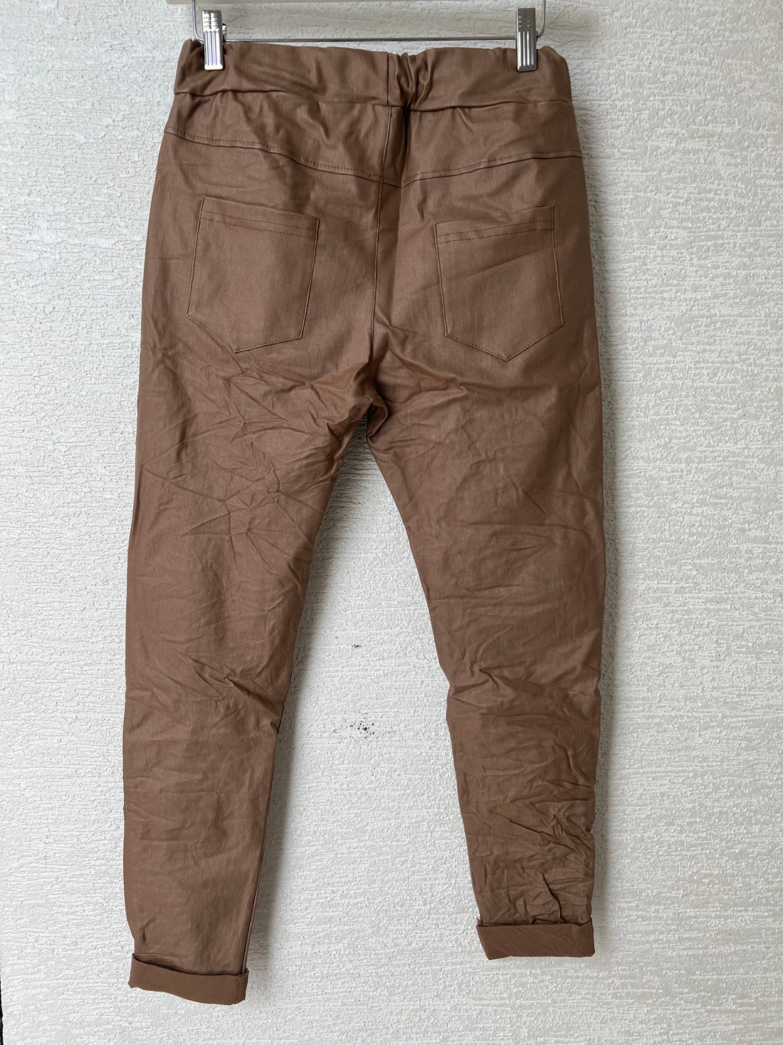 Pu Leather Jogger Camel