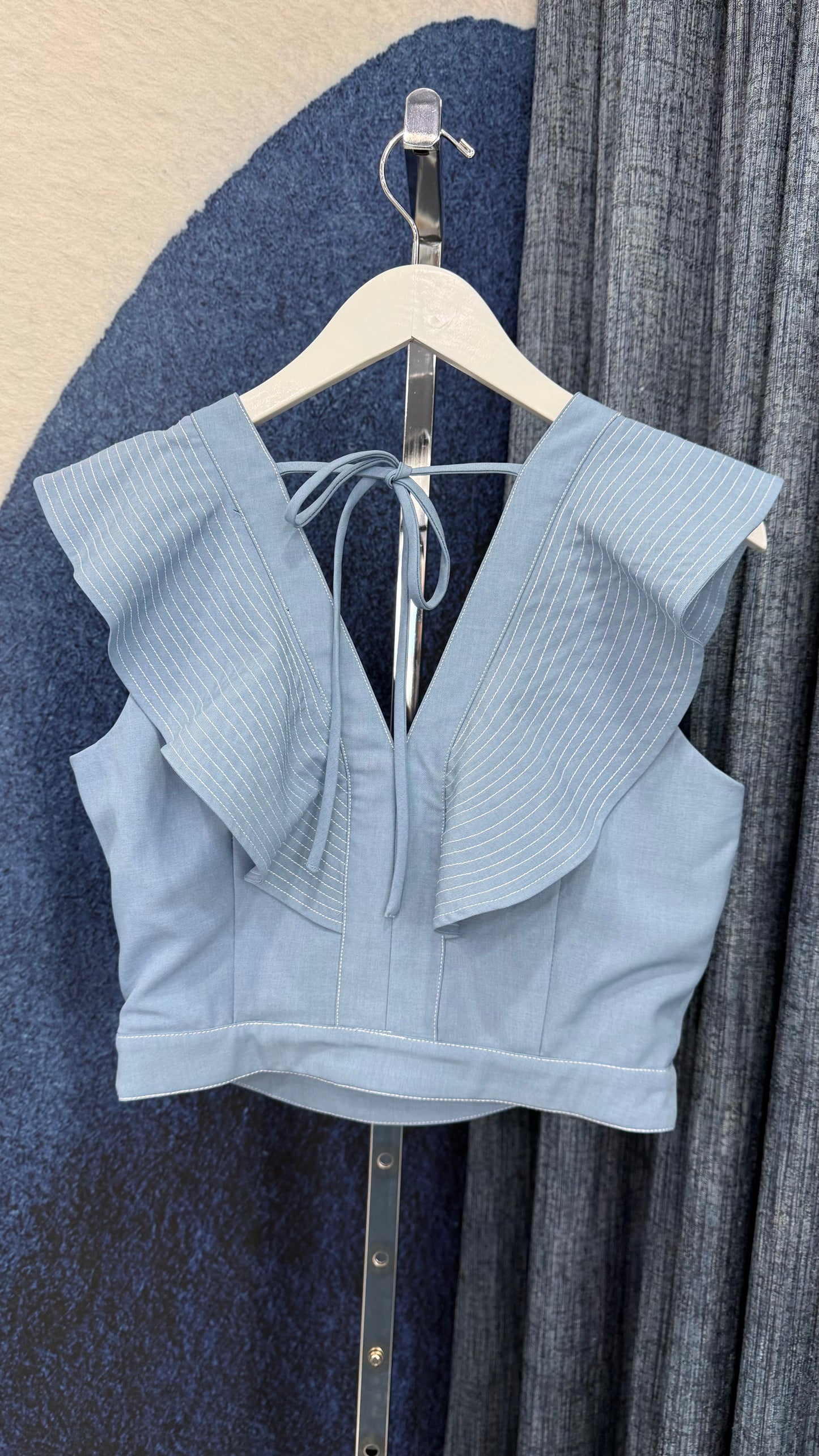 Ruffle Top & Pant Set Blue