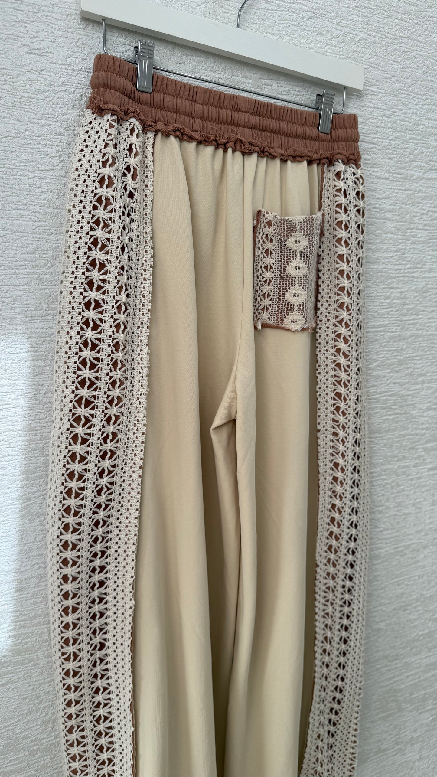 Lace Patch Pant Natural