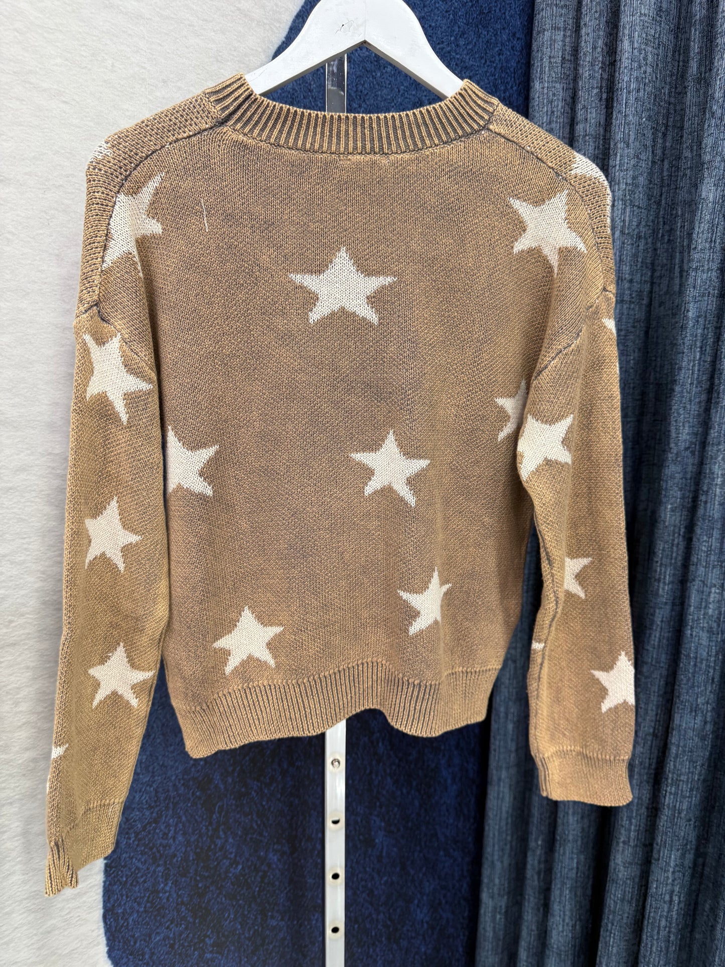 Sweater Washed Stars Camel