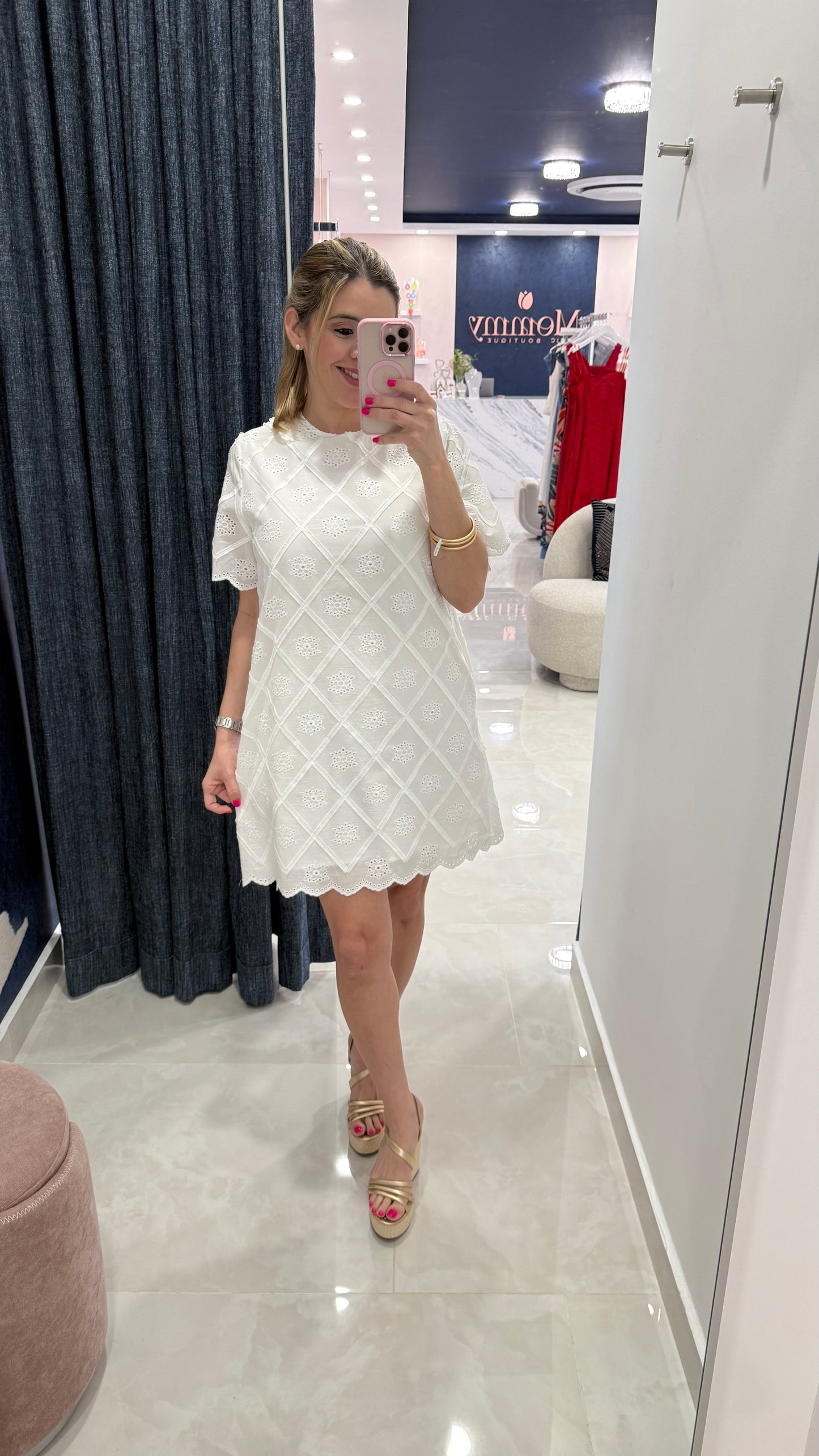 Embroidery Cotton Dress White